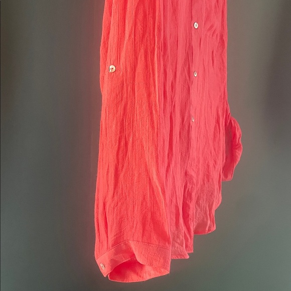 Zac and Rachel Bright Pink V-Neck Blouse - Picture 3 of 5